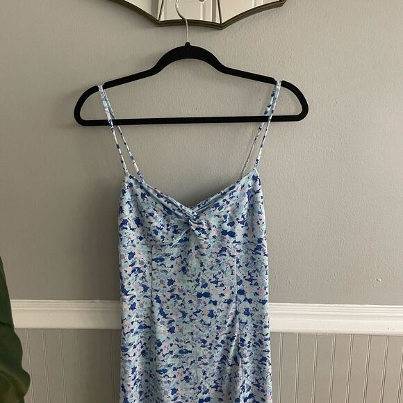 Women's Mango Blue Multi Color Floral Printed Mini Dress - Picture 4 of 13